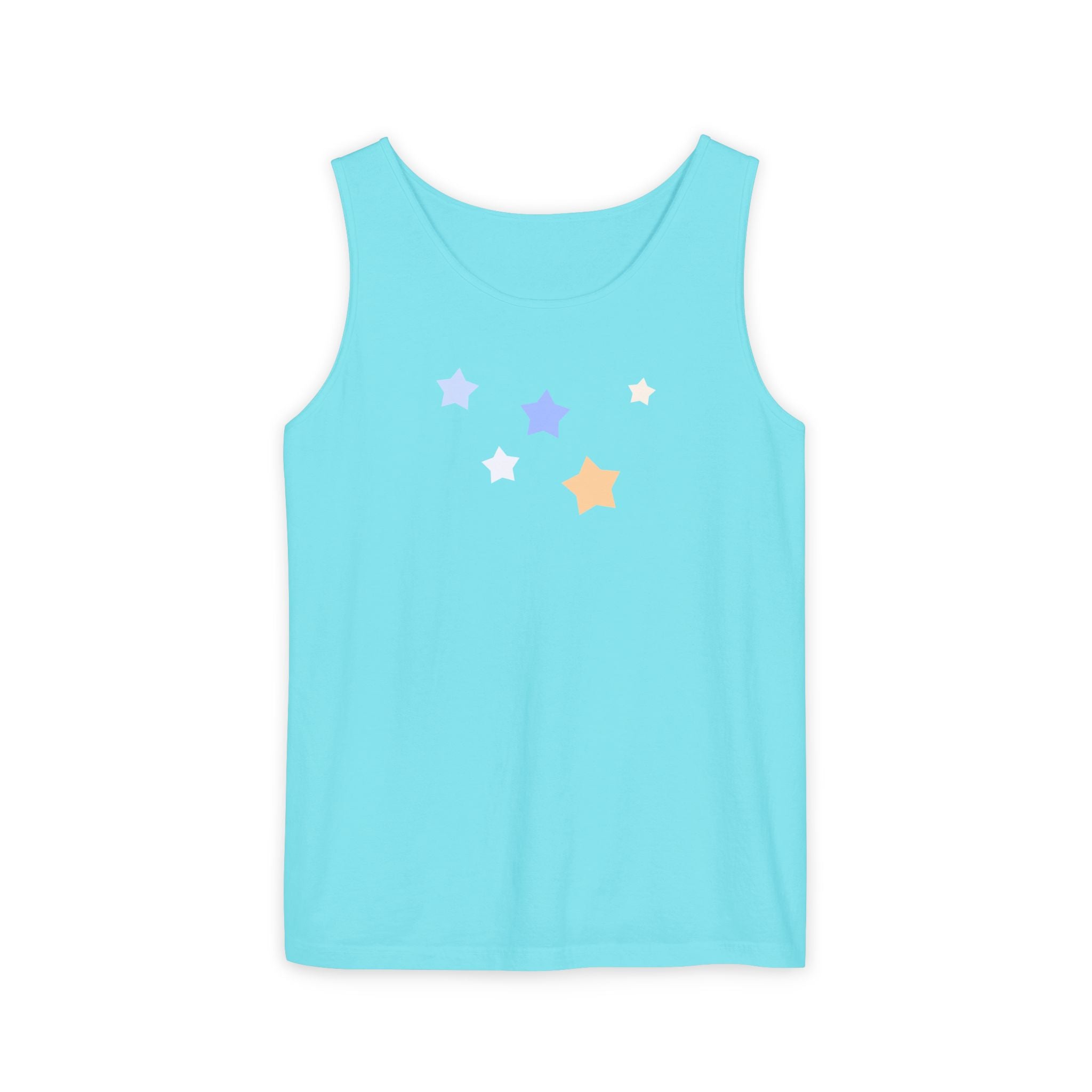 Men's & Women's Cassiopeia Constellation Graphic Garment-Dyed Tank Top - W-Shape Sleeveless Shirt