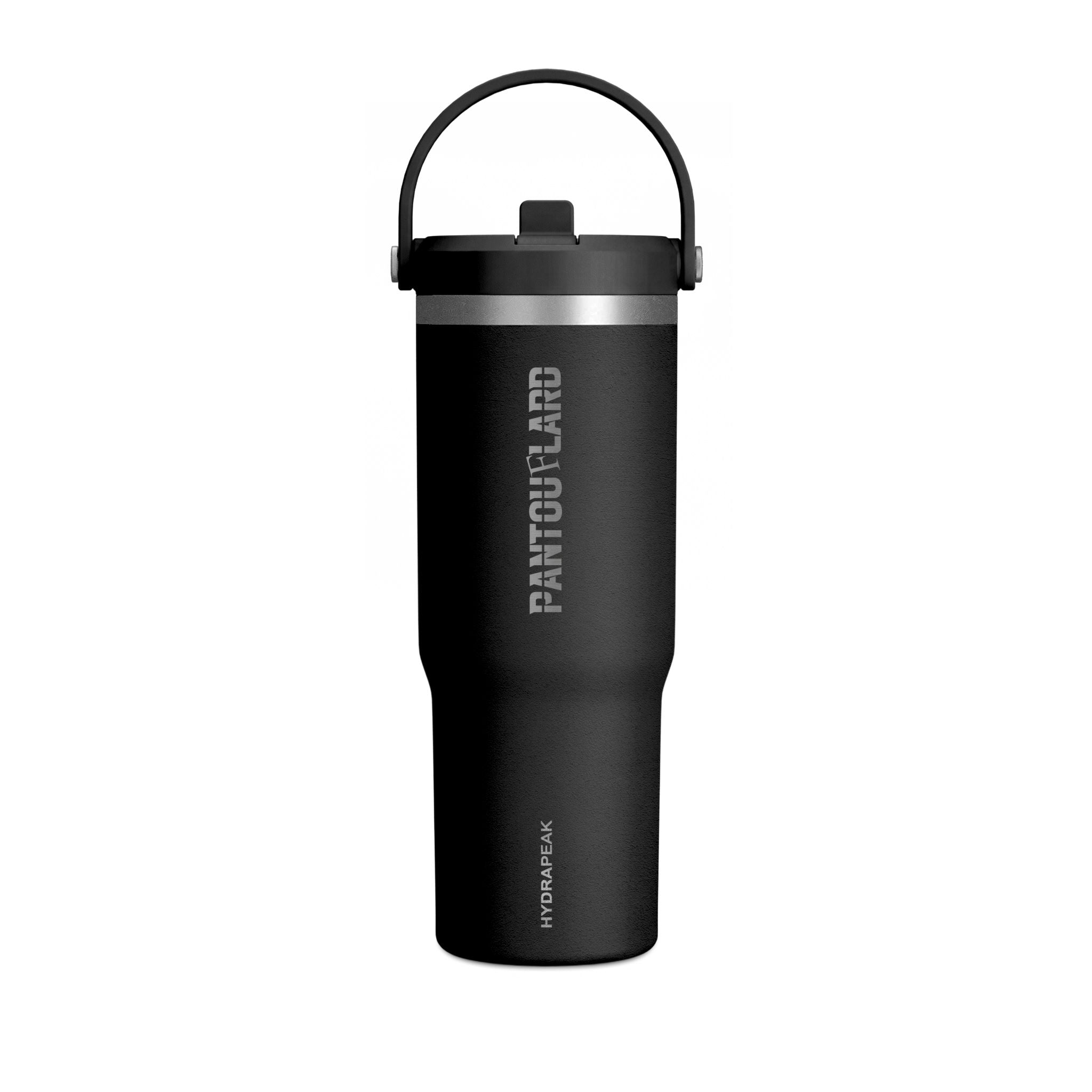 Black Vertical Pantouflard Logo 32oz Stainless Steel Nomad Tumbler