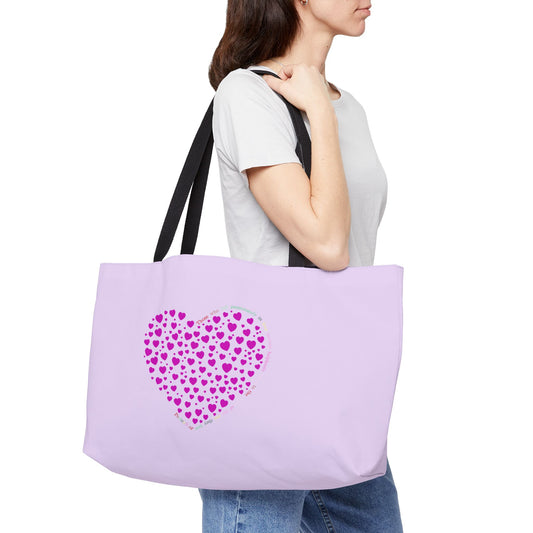 Pink Heart Design Tote Bag