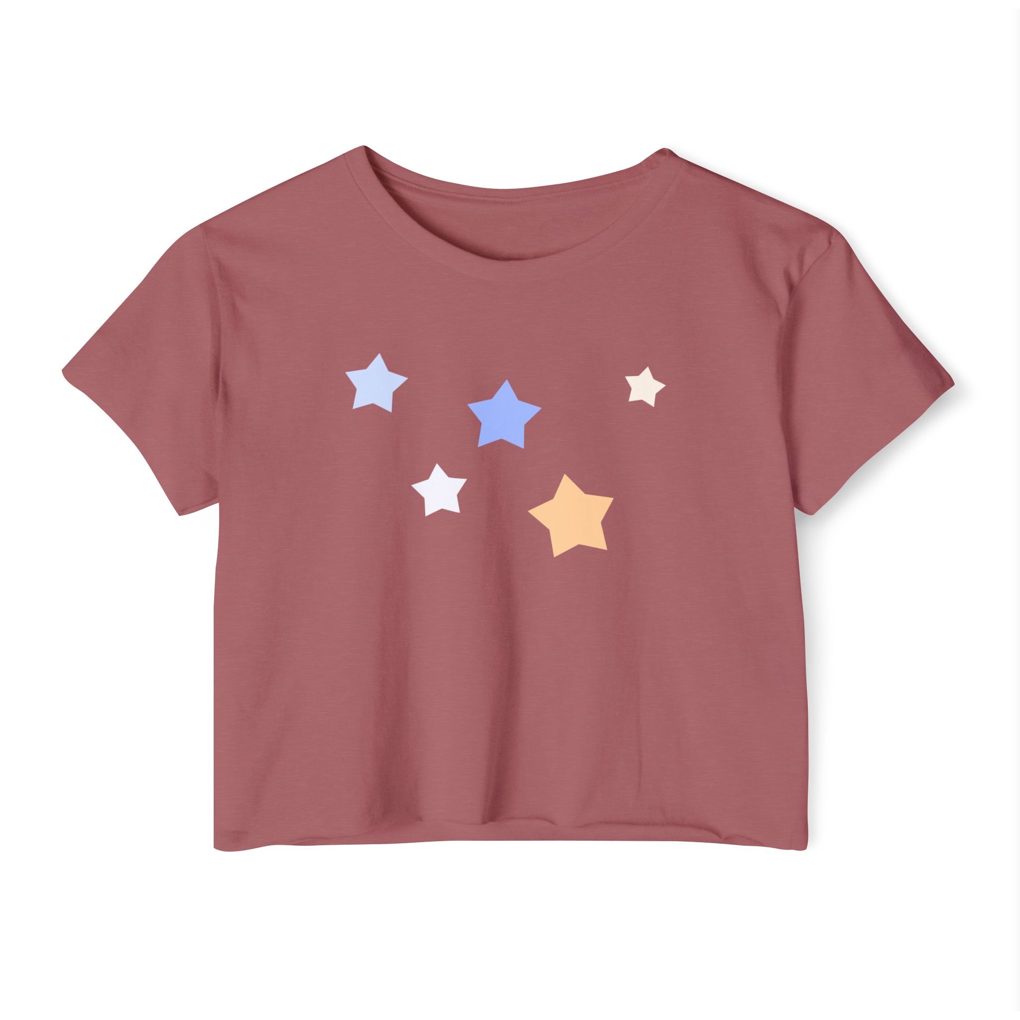 Women's Cassiopeia Constellation Graphic Crop Top - W-Shape Lightweight Festival Shirt