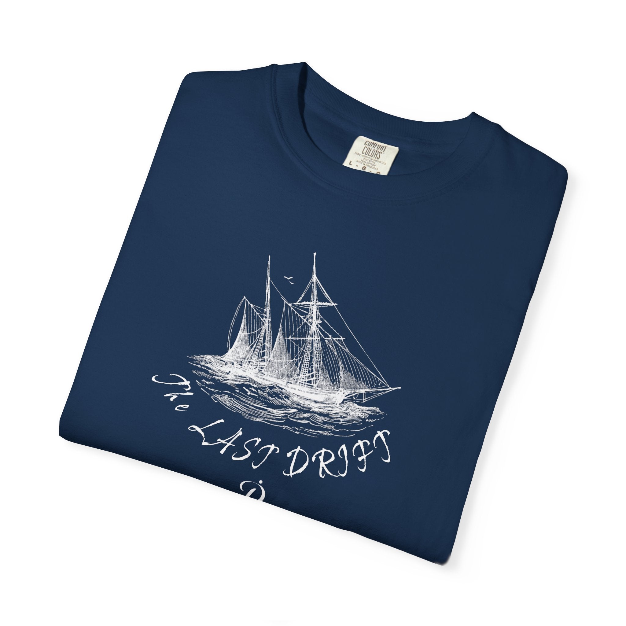 Unisex Navy Blue Nautical Ship The Last Drift 100% Cotton T-shirt