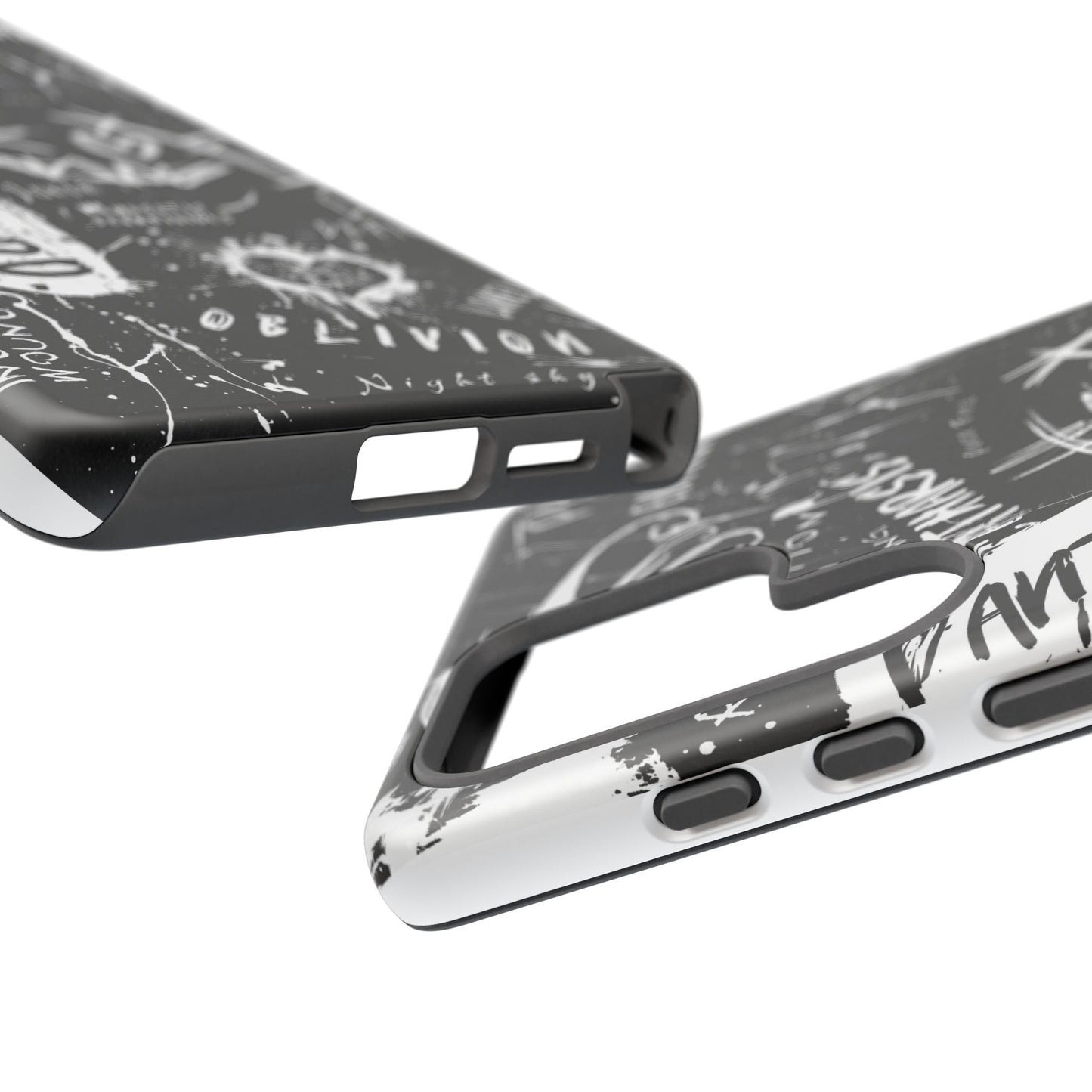 Fundas resistentes: funda atrevida para iPhone, Galaxy, Google Pixel, diseño de grafiti negro, estética urbana, regalo para amantes del arte, accesorios de teléfono modernos, estilo callejero