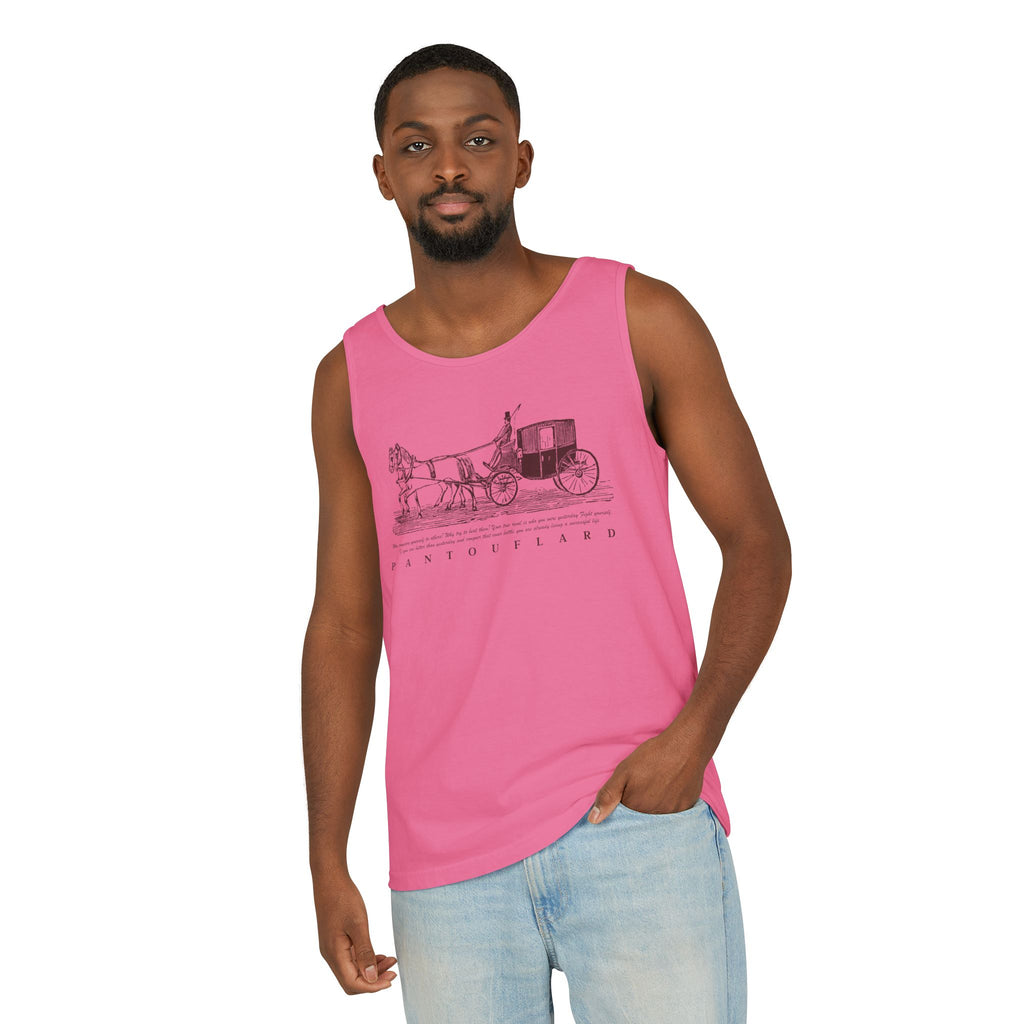 Unisex Brick Red Pantouflard Carriage Cotton Garment-Dyed Tank Top
