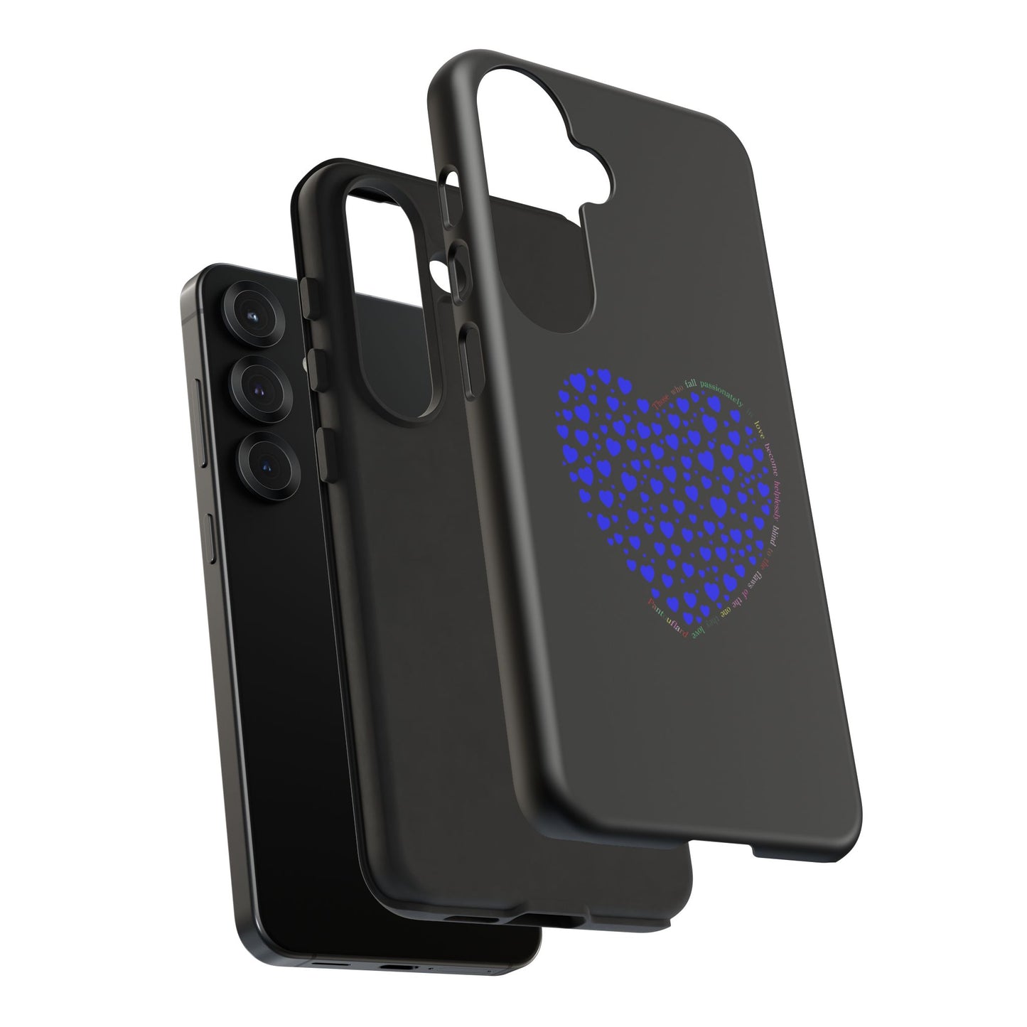 Fundas de corazón azul para teléfonos iPhone, Galaxy, Google Pixel (54 tipos)