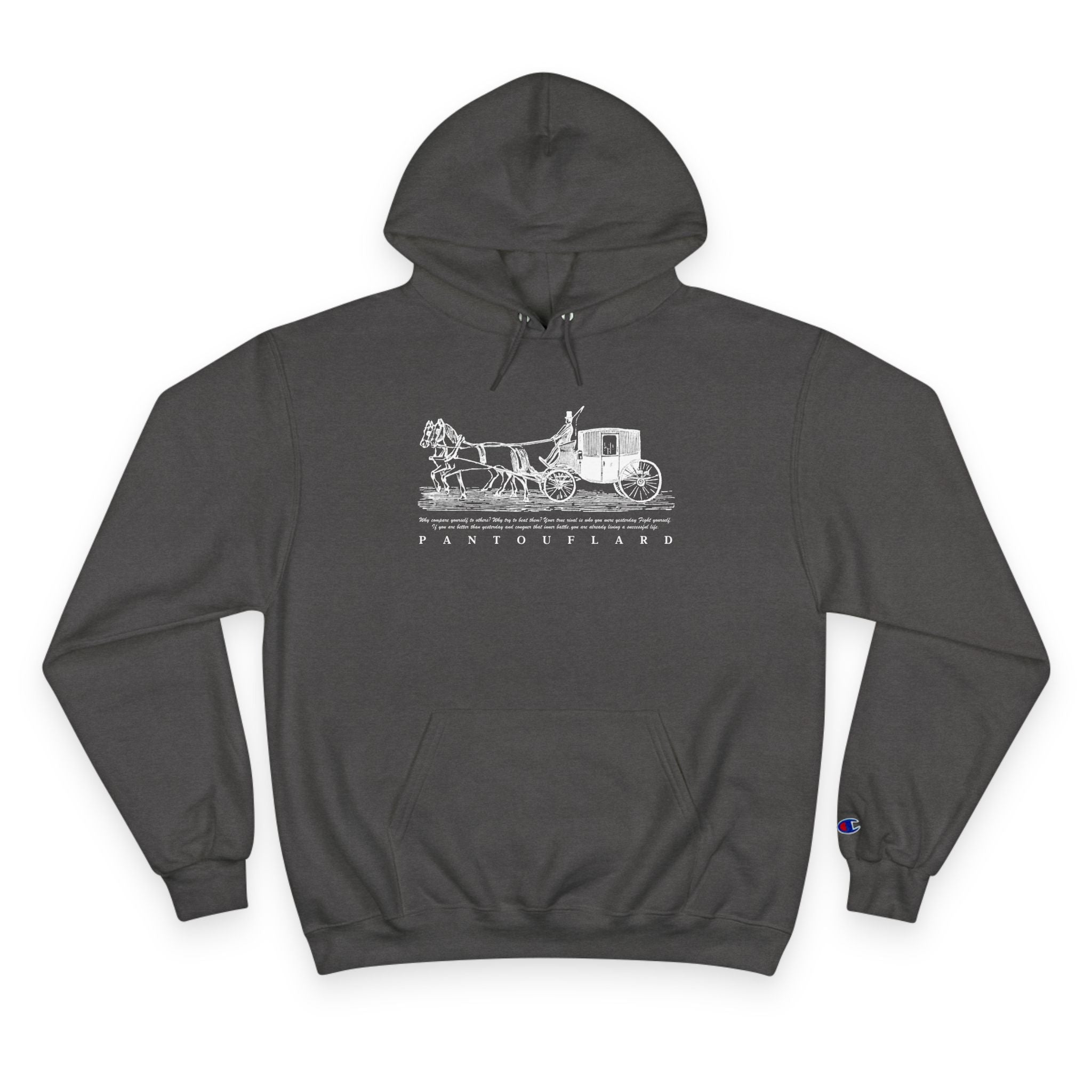 Old Money Equestrian Heritage Hoodie - The Timeless Carriage II (Champion Authentic Eco-Fleece)