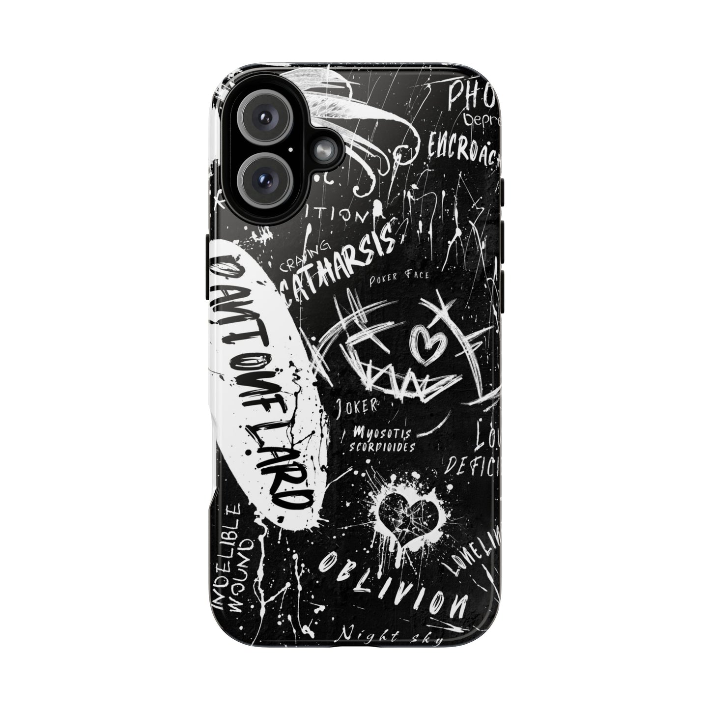 Fundas resistentes: funda atrevida para iPhone, Galaxy, Google Pixel, diseño de grafiti negro, estética urbana, regalo para amantes del arte, accesorios de teléfono modernos, estilo callejero