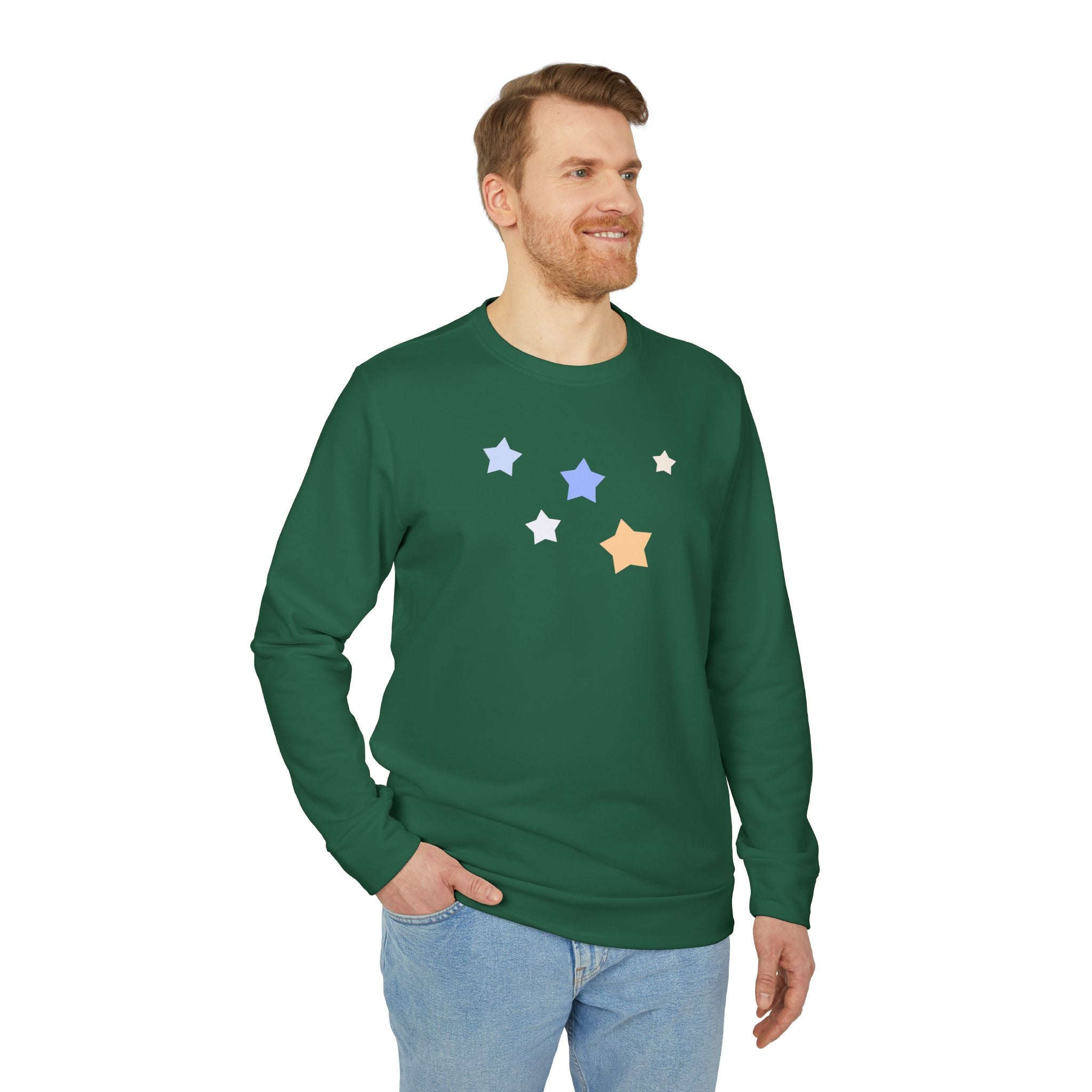 Unisex Royal Blue Kitschy Cassiopeia Constellation BCI Cotton Adidas Sweatshirt