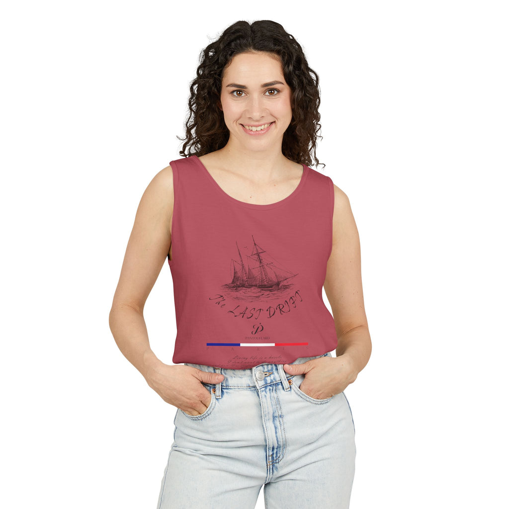 Unisex White Last Drift Cotton Garment-Dyed Tank Top
