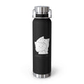 Navy Blue Cute Biting Cats Quote 22oz Copper Vacuum Insulated Bottle
