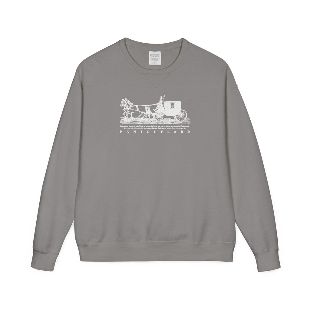 Old Money Equestrian Heritage Crewneck - The Nostalgic Journey II (Dark Academia Garment-Dyed Sweatshirt)