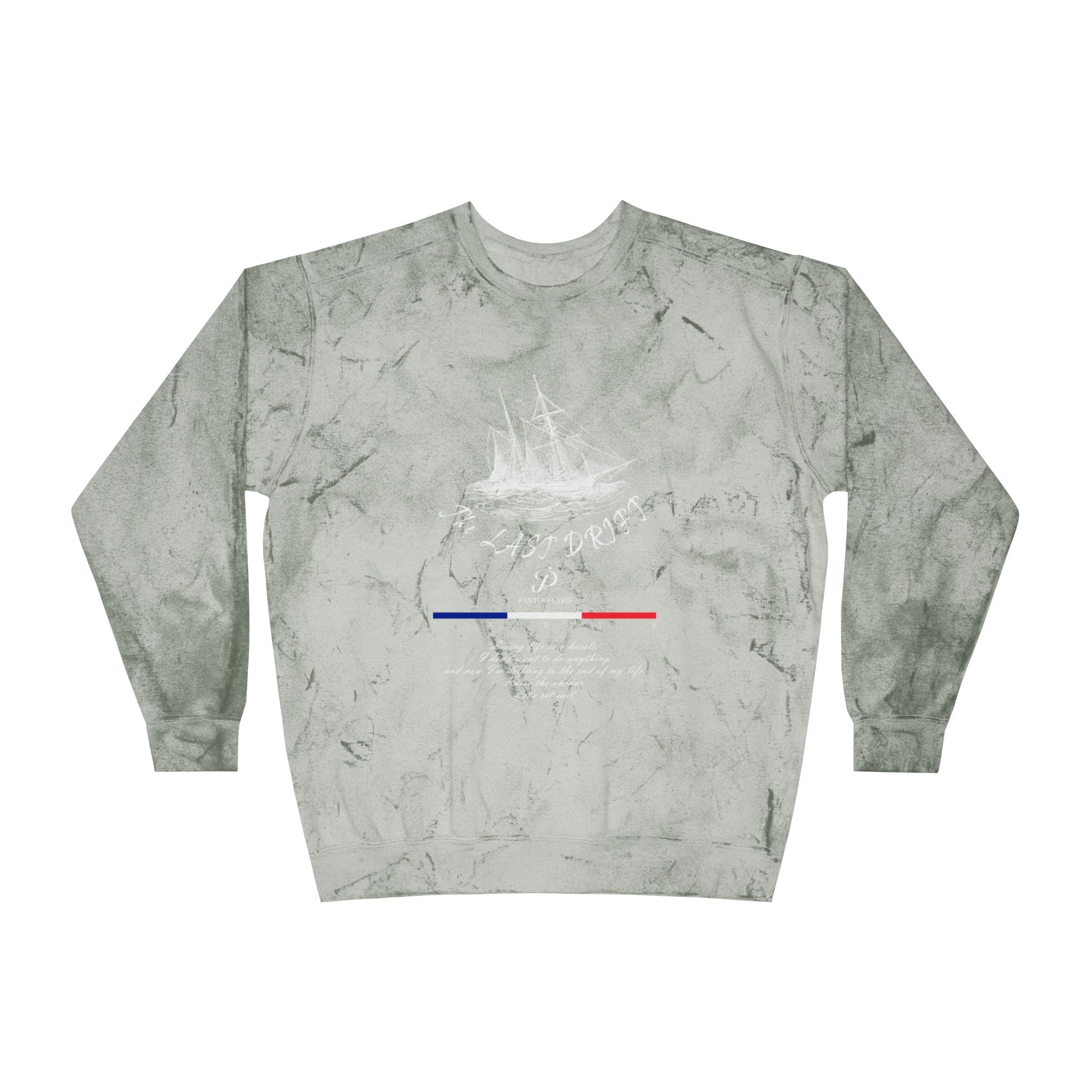 Old Money Nautical Grunge Crewneck - The Last Drift II (Comfort Colors Mineral Wash)