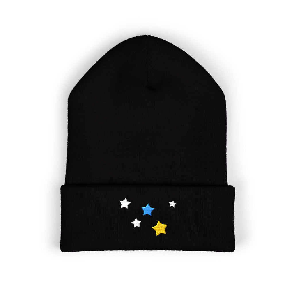 Unisex Cassiopeia Star Embroidered Acrylic Cuffed Beanie