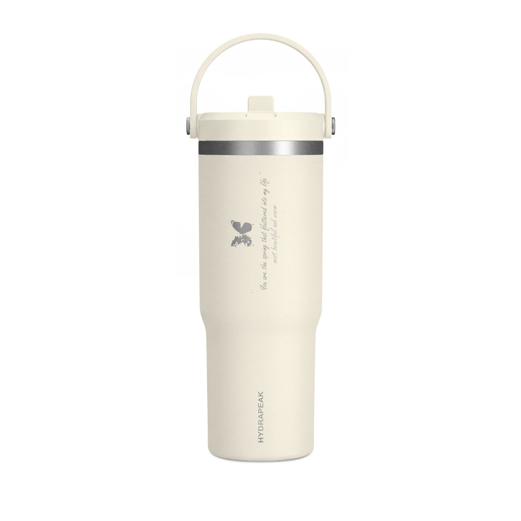 Navy Blue Romantic Floral Butterfly Quote 32oz Stainless Steel Nomad Tumbler
