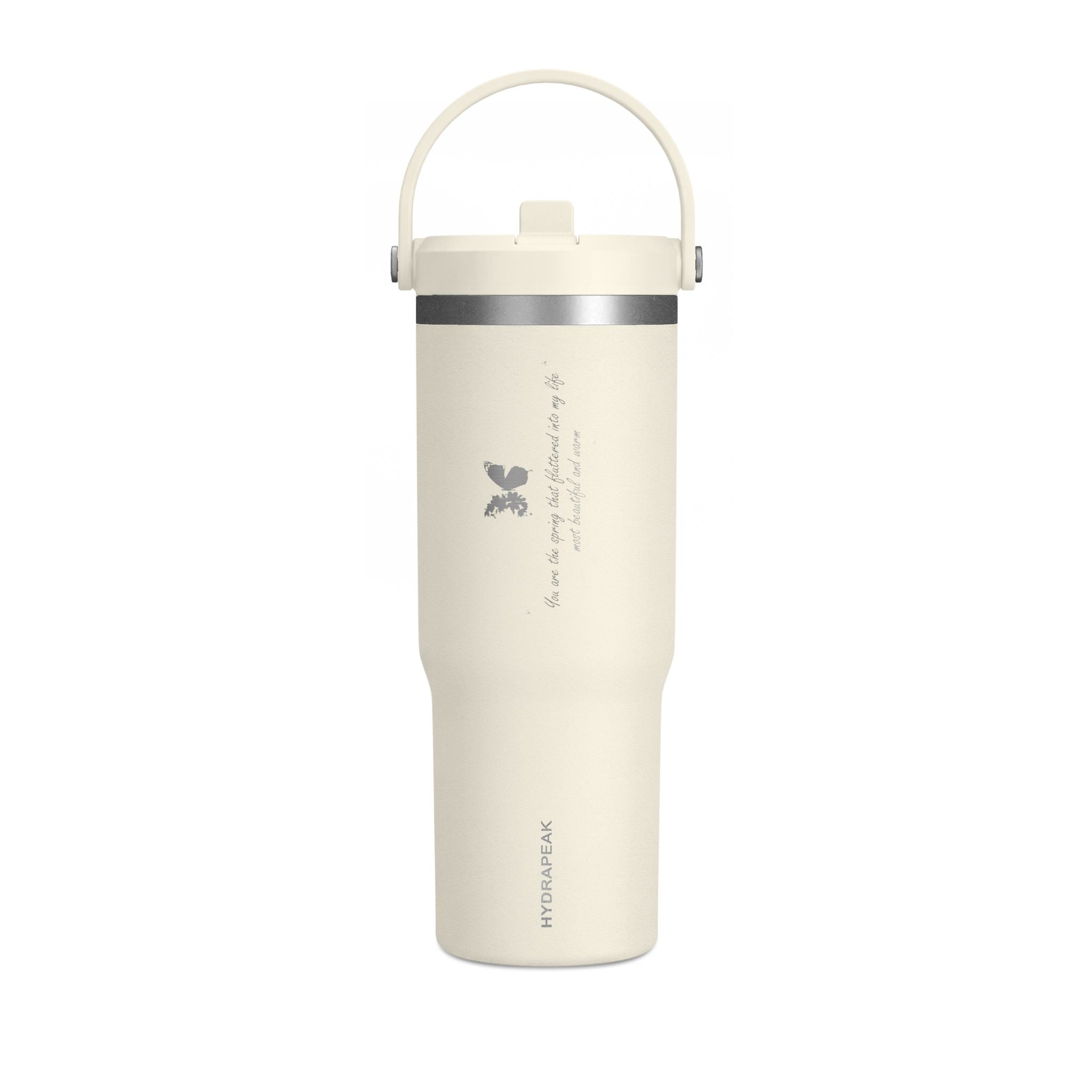 Navy Blue Romantic Floral Butterfly Quote 32oz Stainless Steel Nomad Tumbler