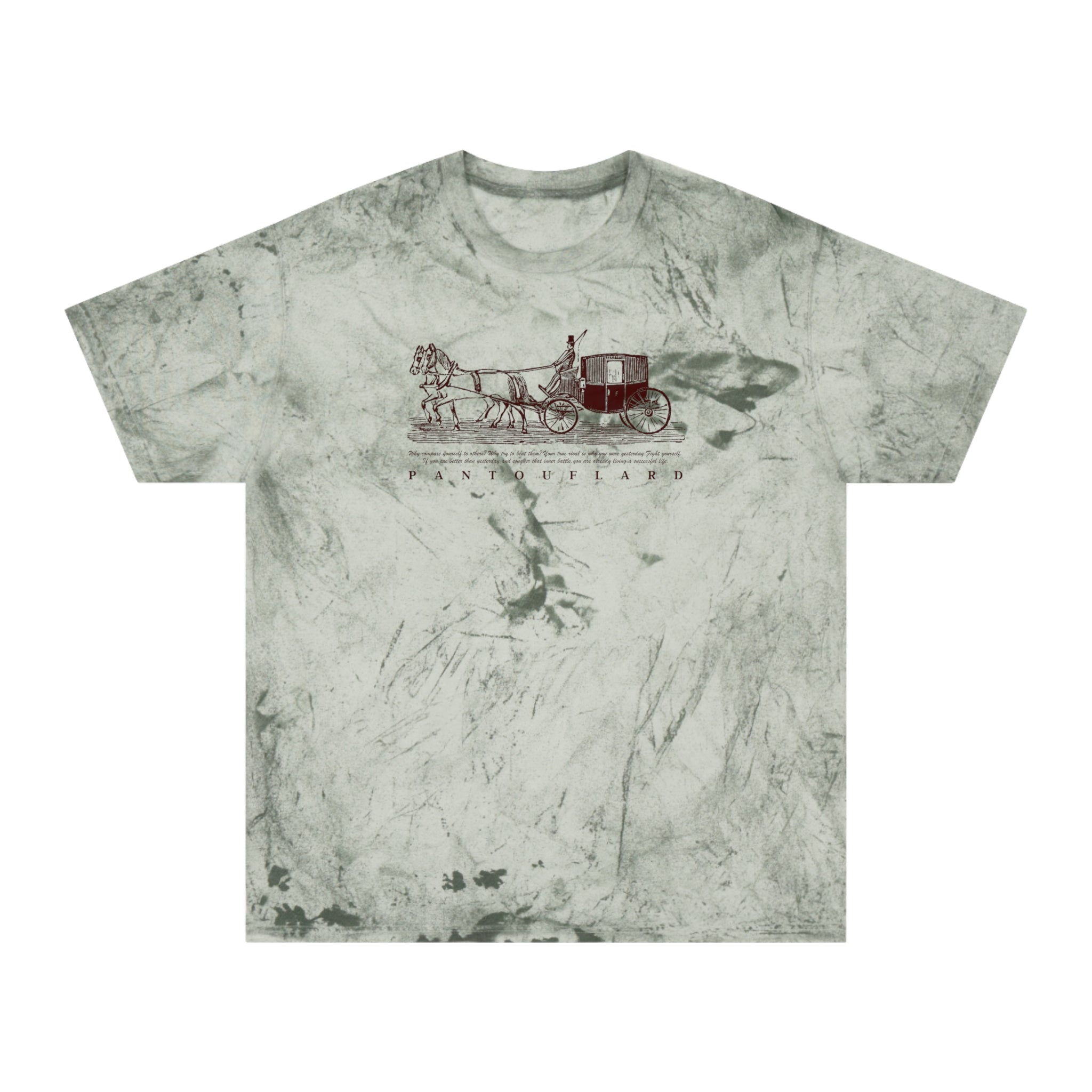 Unisex Grey Color Blast Vintage Carriage Graphic 100% Cotton T-Shirt