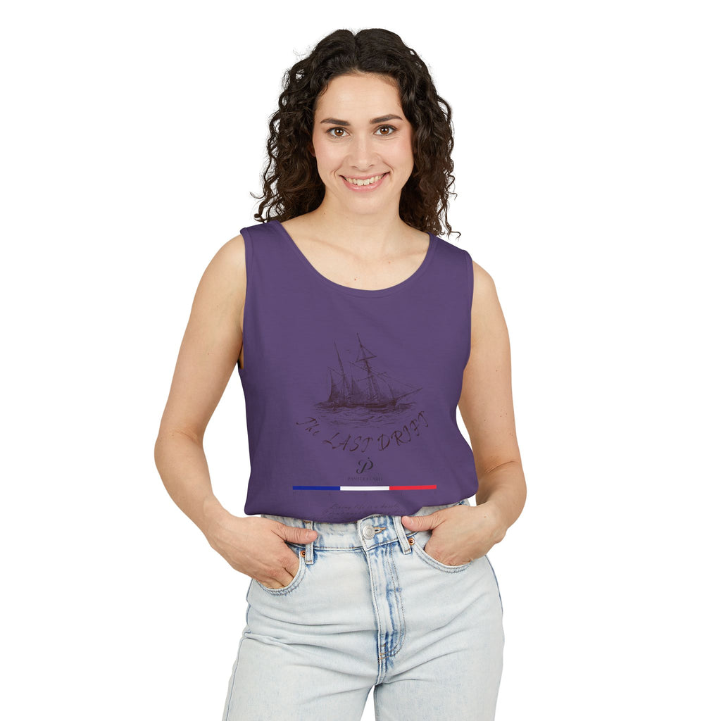 Unisex White Last Drift Cotton Garment-Dyed Tank Top