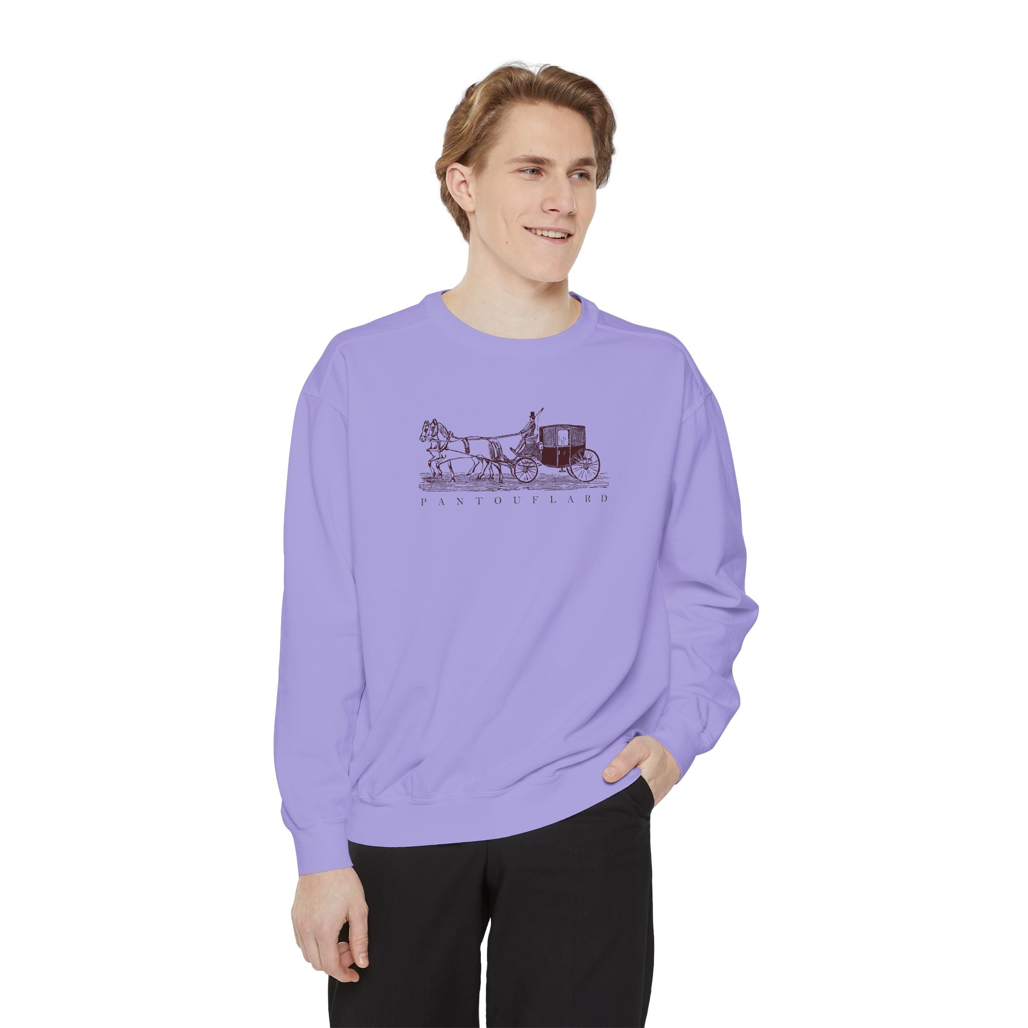 Unisex White Pantouflard Carriage Cotton Blend Sweatshirt