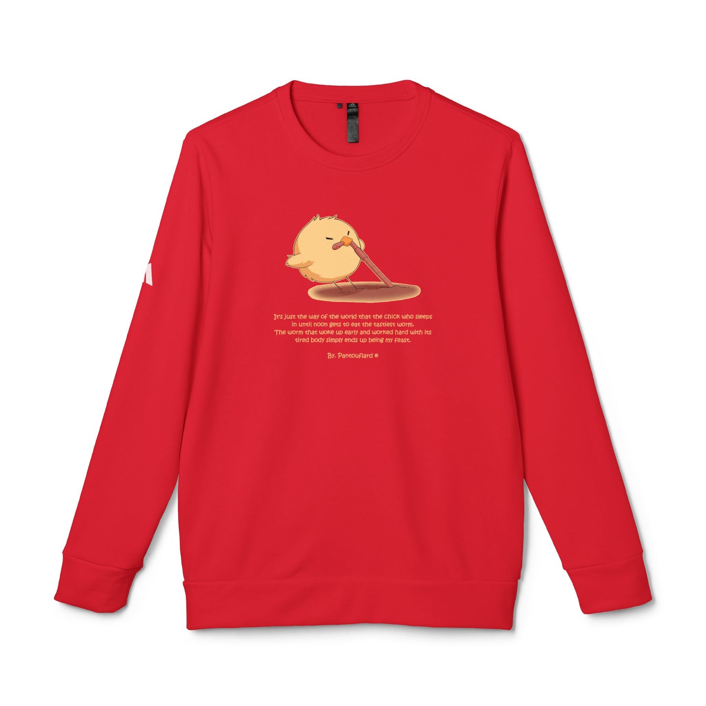 Adidas Cute Chick Cartoon Unisex Fleece Crewneck Sweatshirt