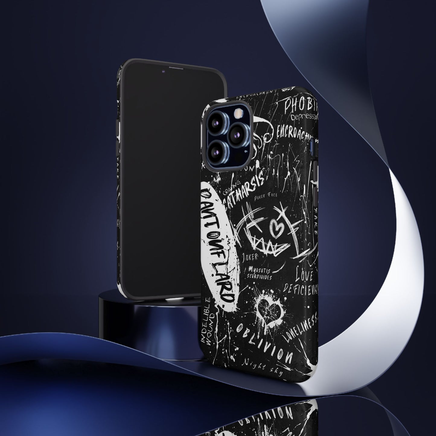 Fundas resistentes: funda atrevida para iPhone, Galaxy, Google Pixel, diseño de grafiti negro, estética urbana, regalo para amantes del arte, accesorios de teléfono modernos, estilo callejero
