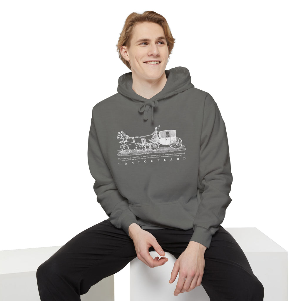 Old Money Equestrian Heritage Hoodie - The Heritage Carriage II (Premium Garment-Dyed Heavyweight Fleece)