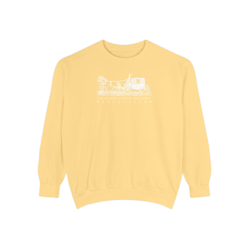 Unisex Navy Vintage Carriage Graphic Cotton Blend Sweatshirt