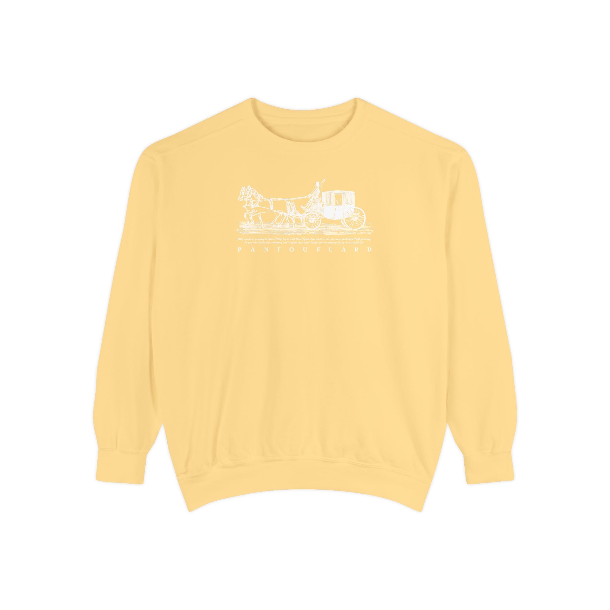 Unisex Navy Vintage Carriage Graphic Cotton Blend Sweatshirt