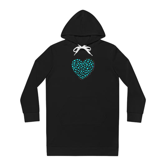 Women's Hoodie Dress (Mint Heart)