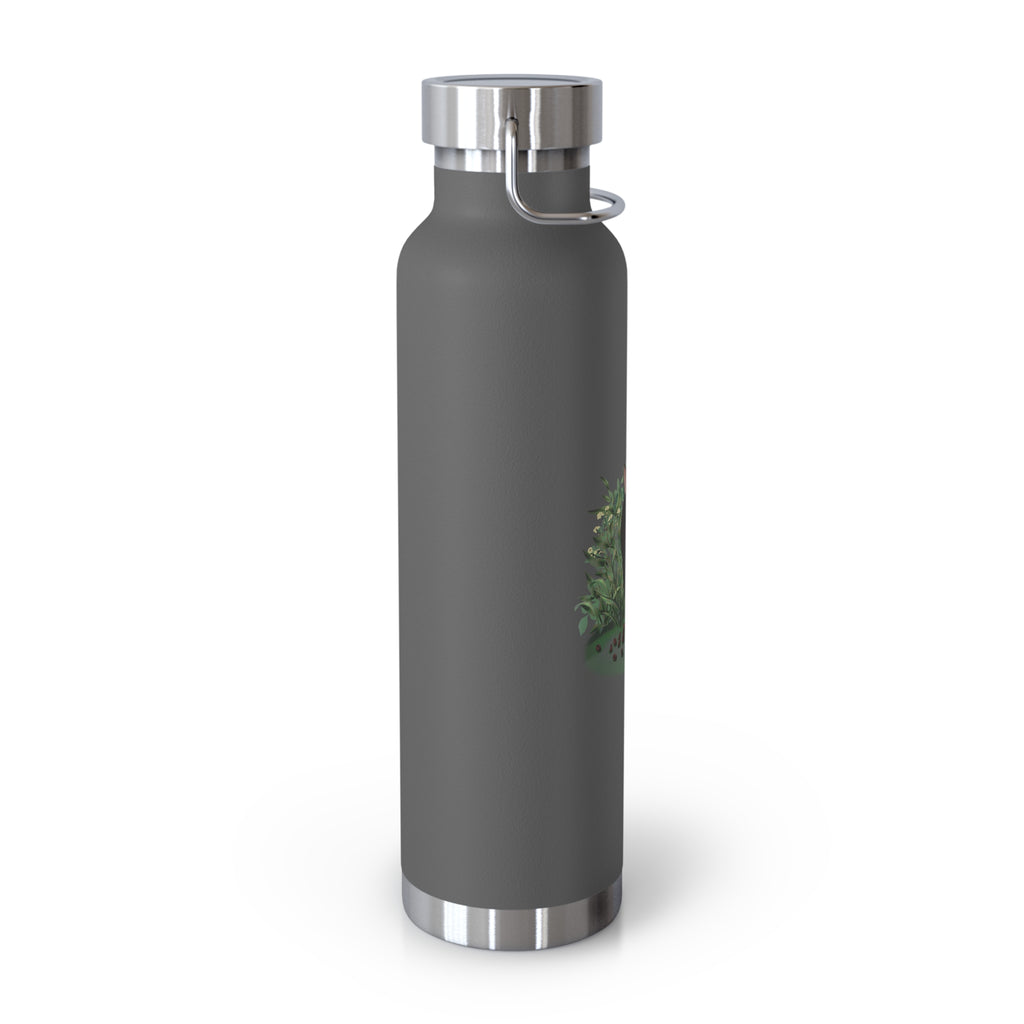 Black Mysterious Black Cat in Bushes 22oz Copper Vacuum Insulated Bottle