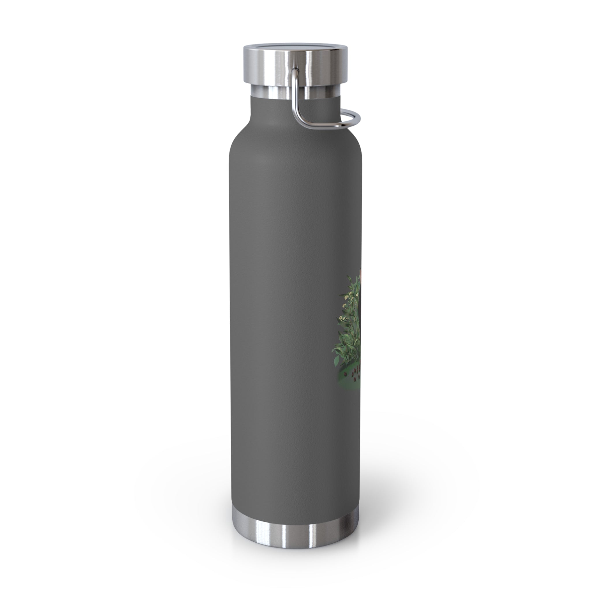 Black Mysterious Black Cat in Bushes 22oz Copper Vacuum Insulated Bottle
