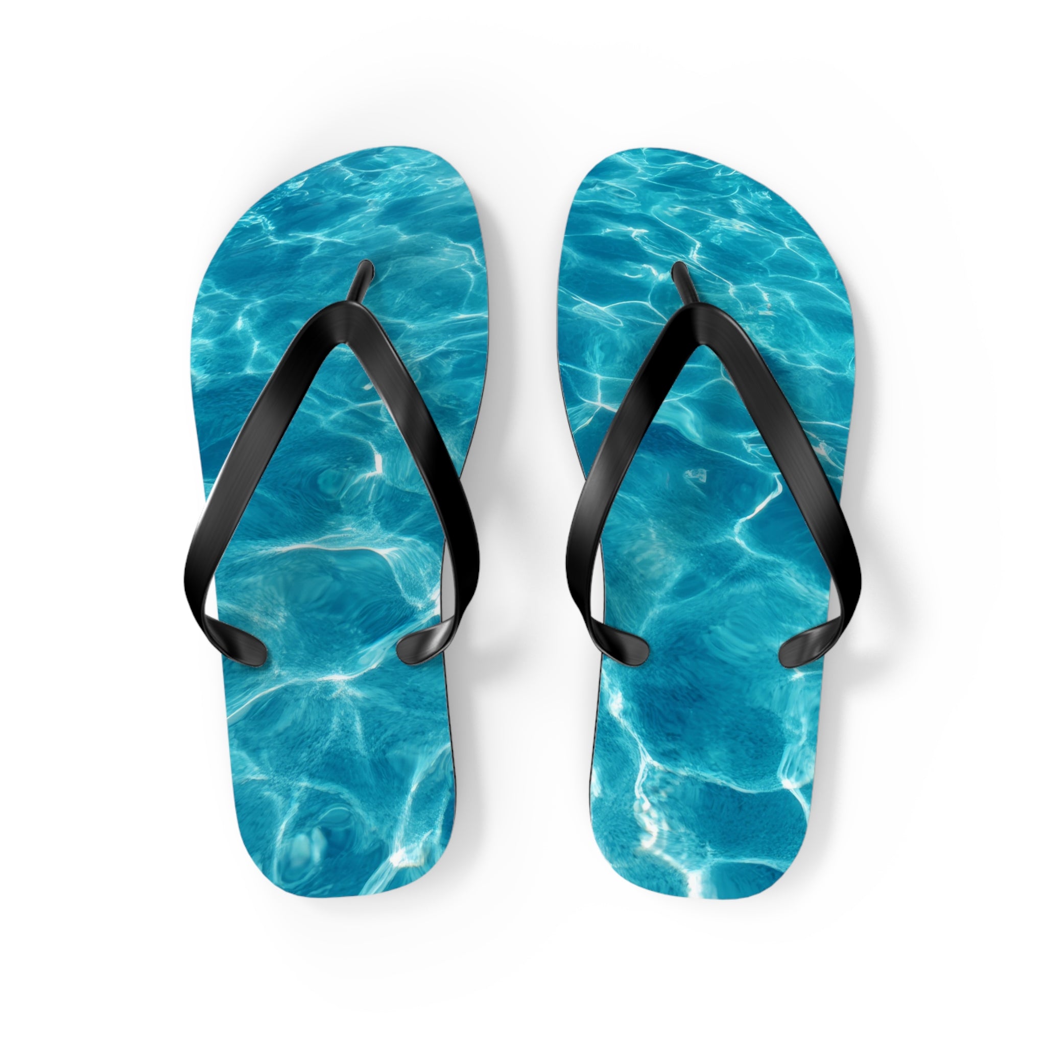 Men's/Women's Pool Water Reflection Flip Flops - Vaporwave Beach Sandals