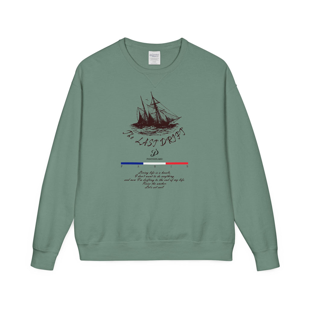 Old Money Nautical Heritage Crewneck - The Last Drift I (Paris Aesthetic Garment-Dyed Sweatshirt)