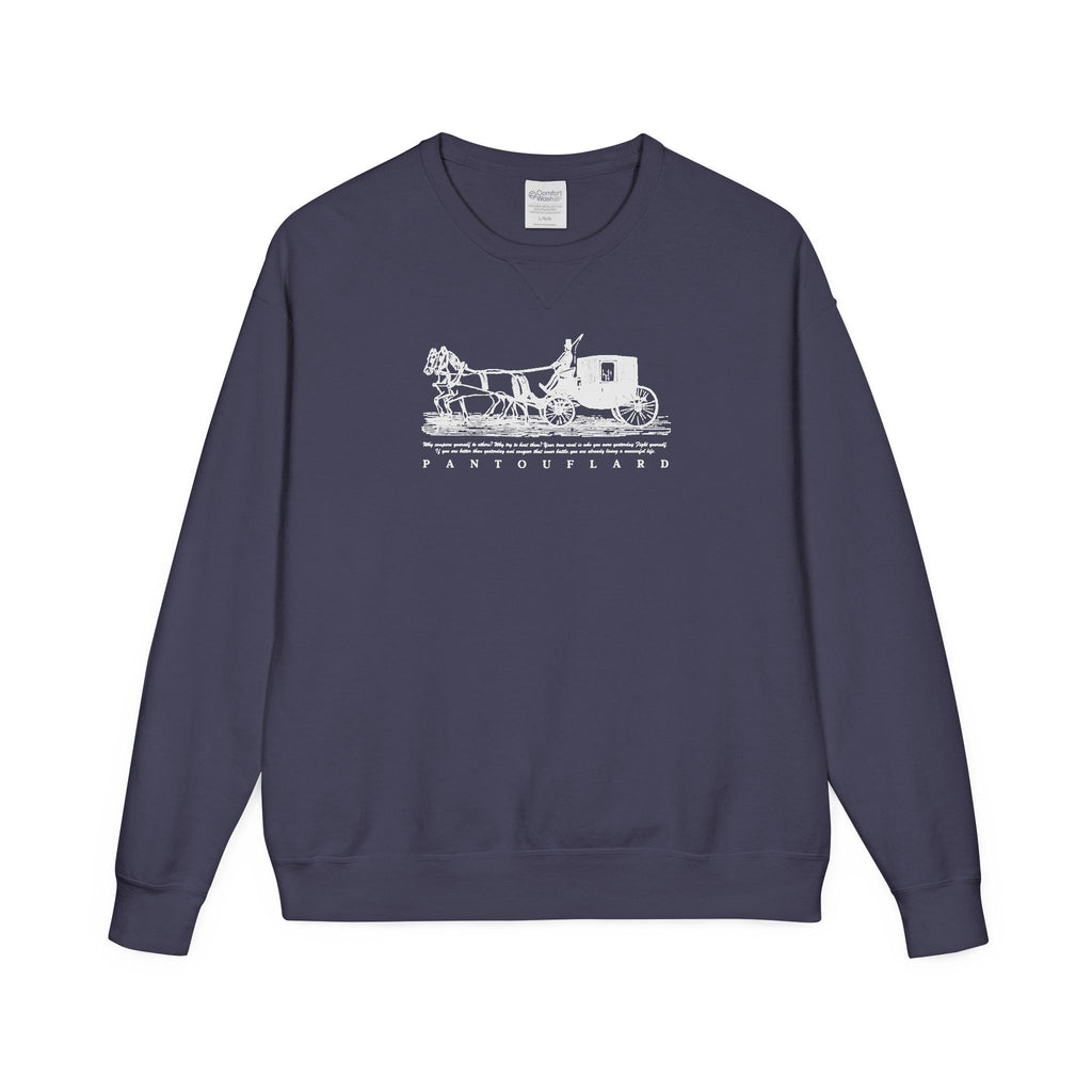 Old Money Equestrian Heritage Crewneck - The Nostalgic Journey II (Dark Academia Garment-Dyed Sweatshirt)