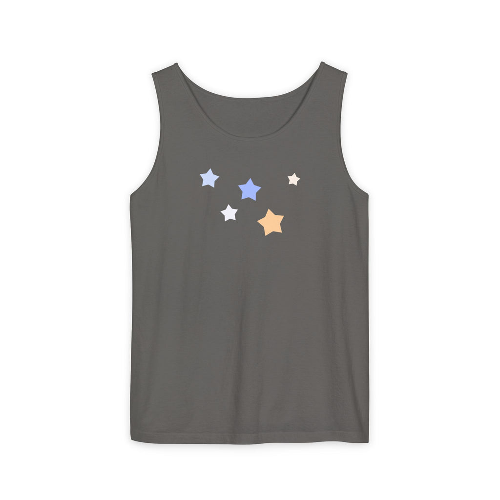 Men's & Women's Cassiopeia Constellation Graphic Garment-Dyed Tank Top - W-Shape Sleeveless Shirt