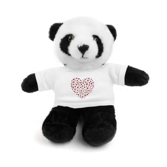 Personalized Stuffed Animal with Red Heart T-Shirt