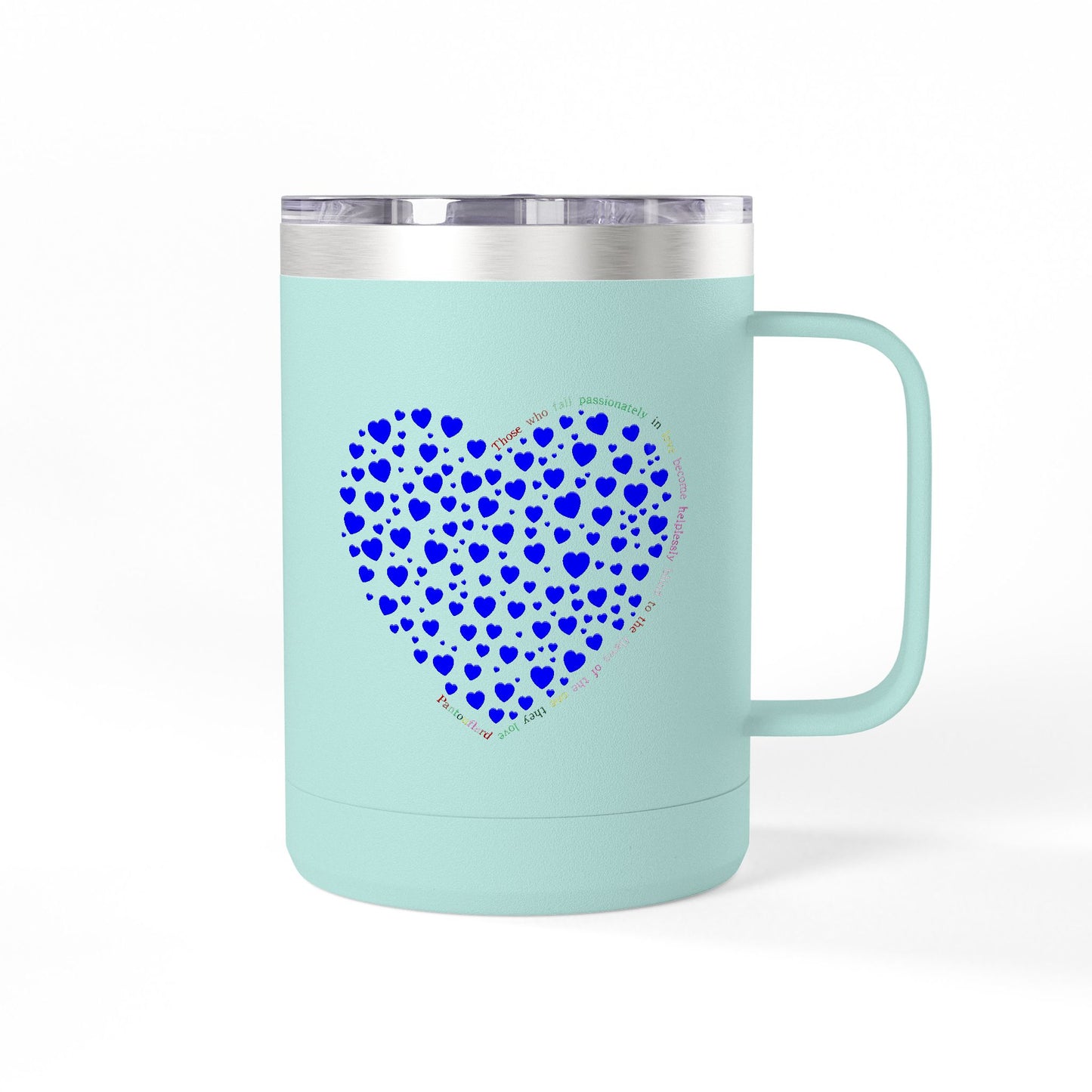 Blue Heart Coffee Mug Tumbler, Personalized Mug