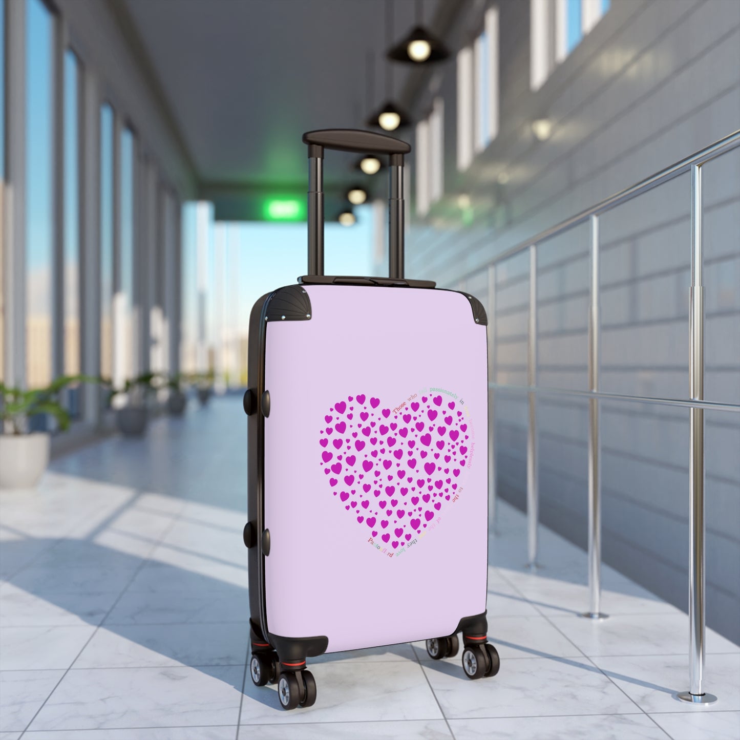 Travel carrier, Travel Suitcases Pink Heart Design