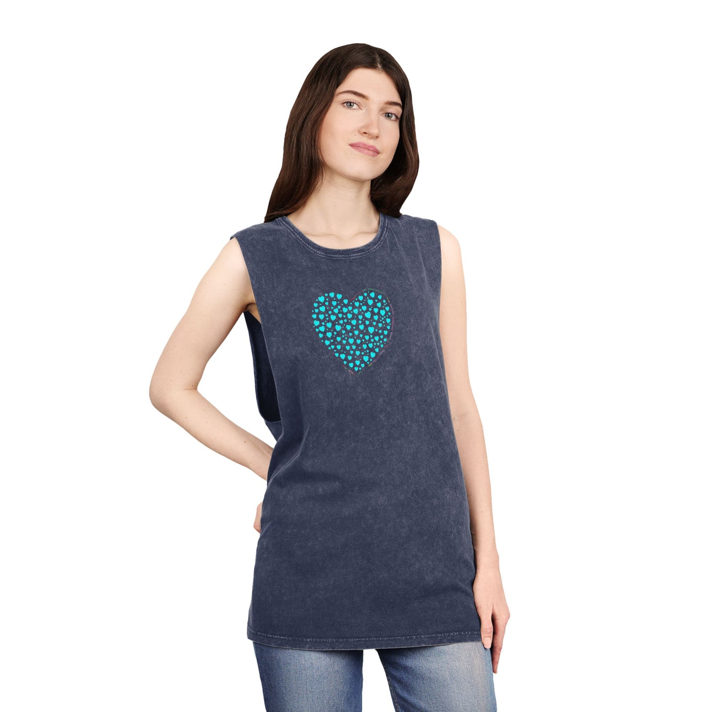 Unisex Casual Tank Top (Mint Heart)