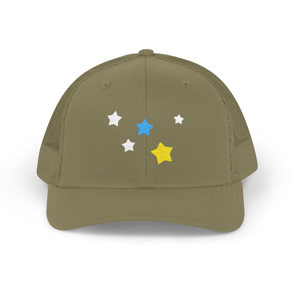 Unisex Cassiopeia Star Embroidered Cotton-Polyester Snapback Trucker Cap
