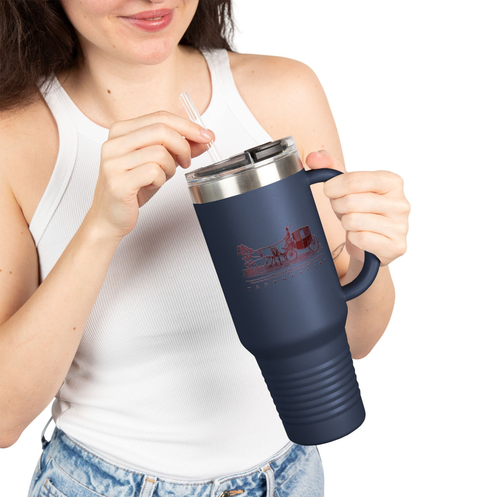 Olive Green Vintage Carriage Quote 40oz Stainless Steel Insulated Travel Mug