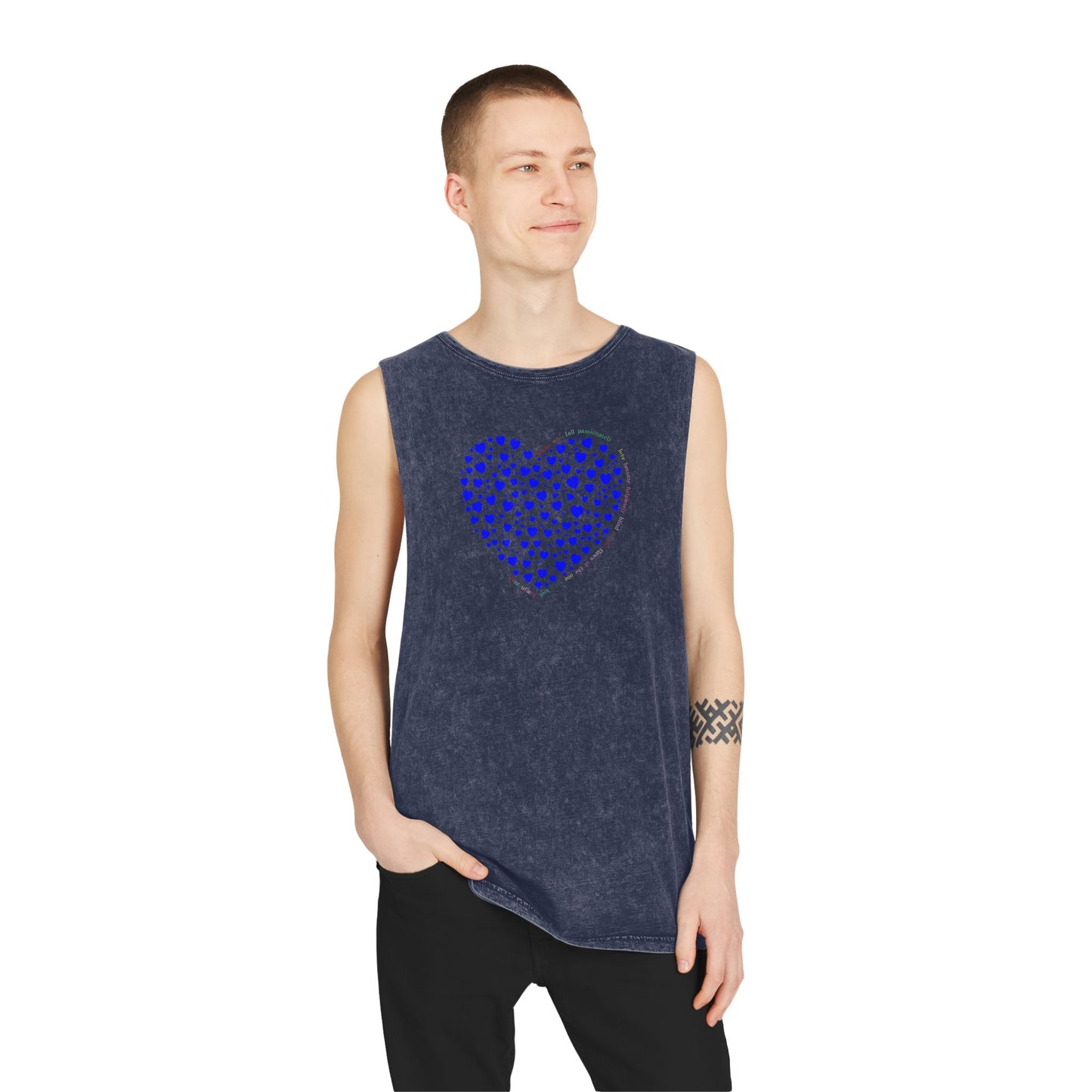 Unisex Casual Tank Top (Blue Heart)