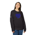 Adidas Unisex Black Blue Heart Fleece Crewneck Sweatshirt