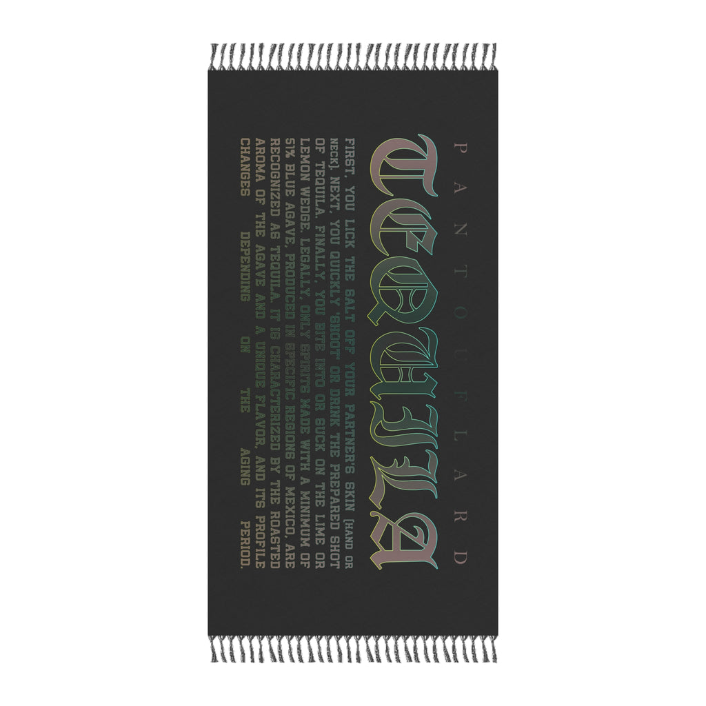 Black Tequila Quote Typography 100% Polyester Boho Beach Cloth
