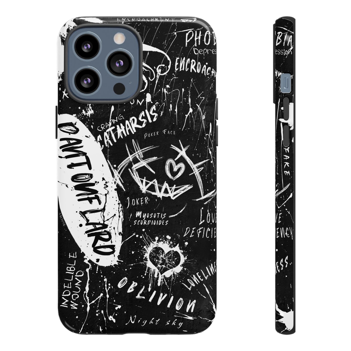 Fundas resistentes: funda atrevida para iPhone, Galaxy, Google Pixel, diseño de grafiti negro, estética urbana, regalo para amantes del arte, accesorios de teléfono modernos, estilo callejero