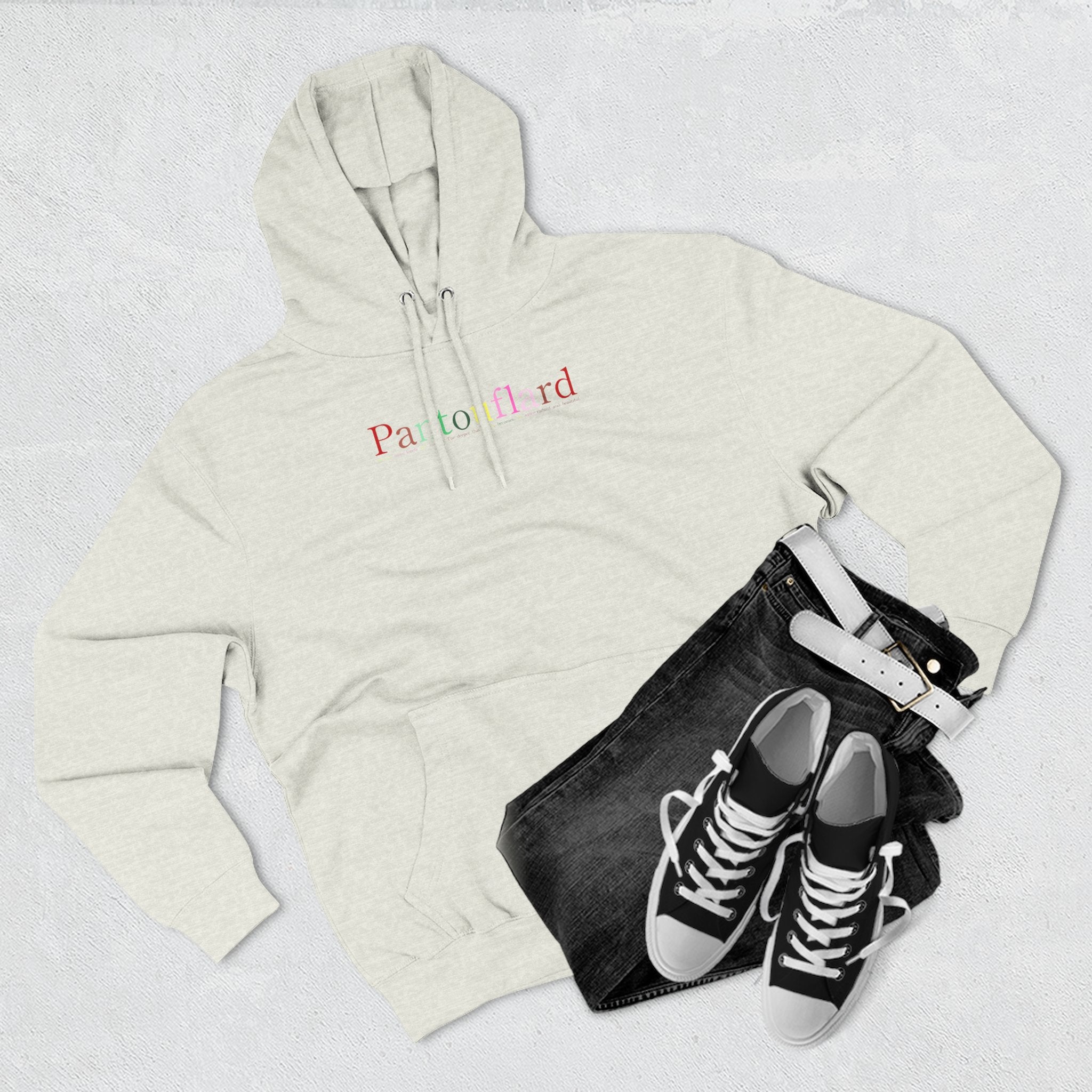 Old Money Aesthetic Premium Hoodie - Pantouflard Colorful Logo (Lane Seven 3-End Fleece)