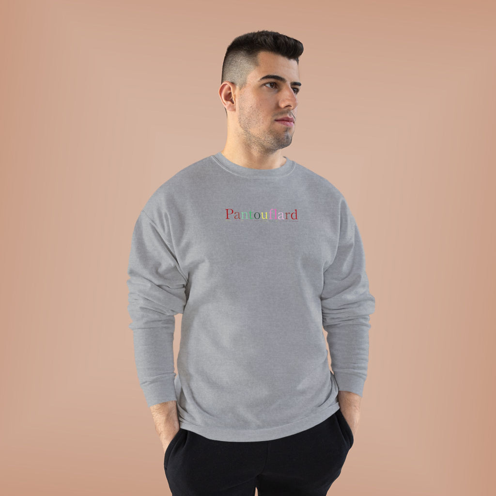 Sustainable Pantouflard Logo Crewneck - Hanes EcoSmart Fleece Sweatshirt (Essential Streetwear)