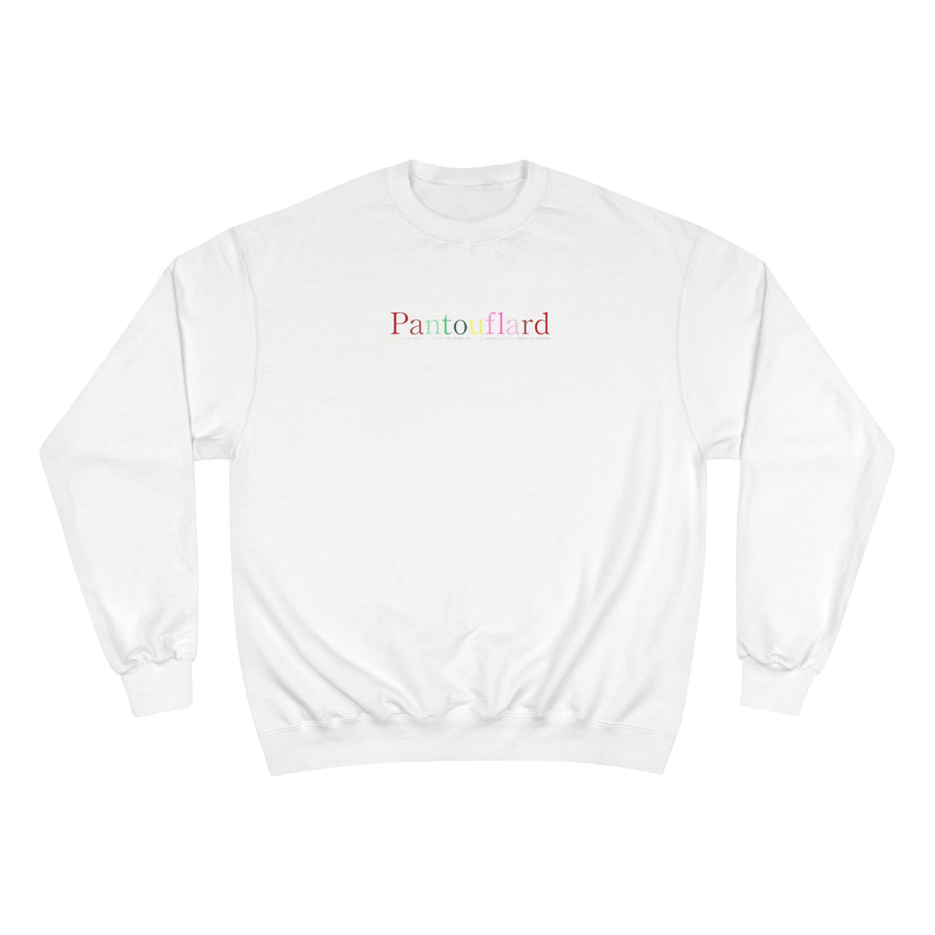 Old Money Aesthetic Champion Crewneck - Pantouflard Pastel Logo (Sustainable Eco-Fleece Sweatshirt)