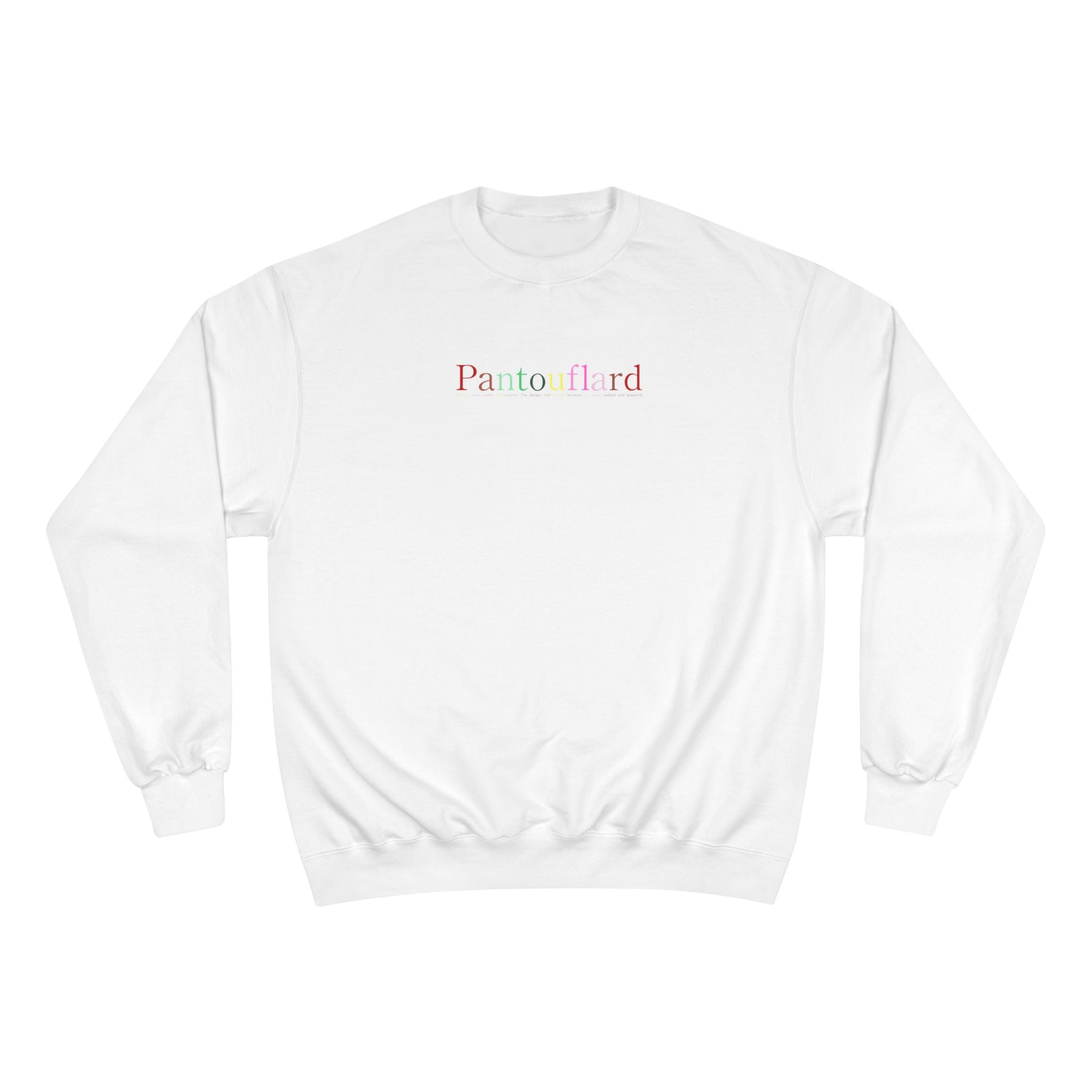 Old Money Aesthetic Champion Crewneck - Pantouflard Pastel Logo (Sustainable Eco-Fleece Sweatshirt)