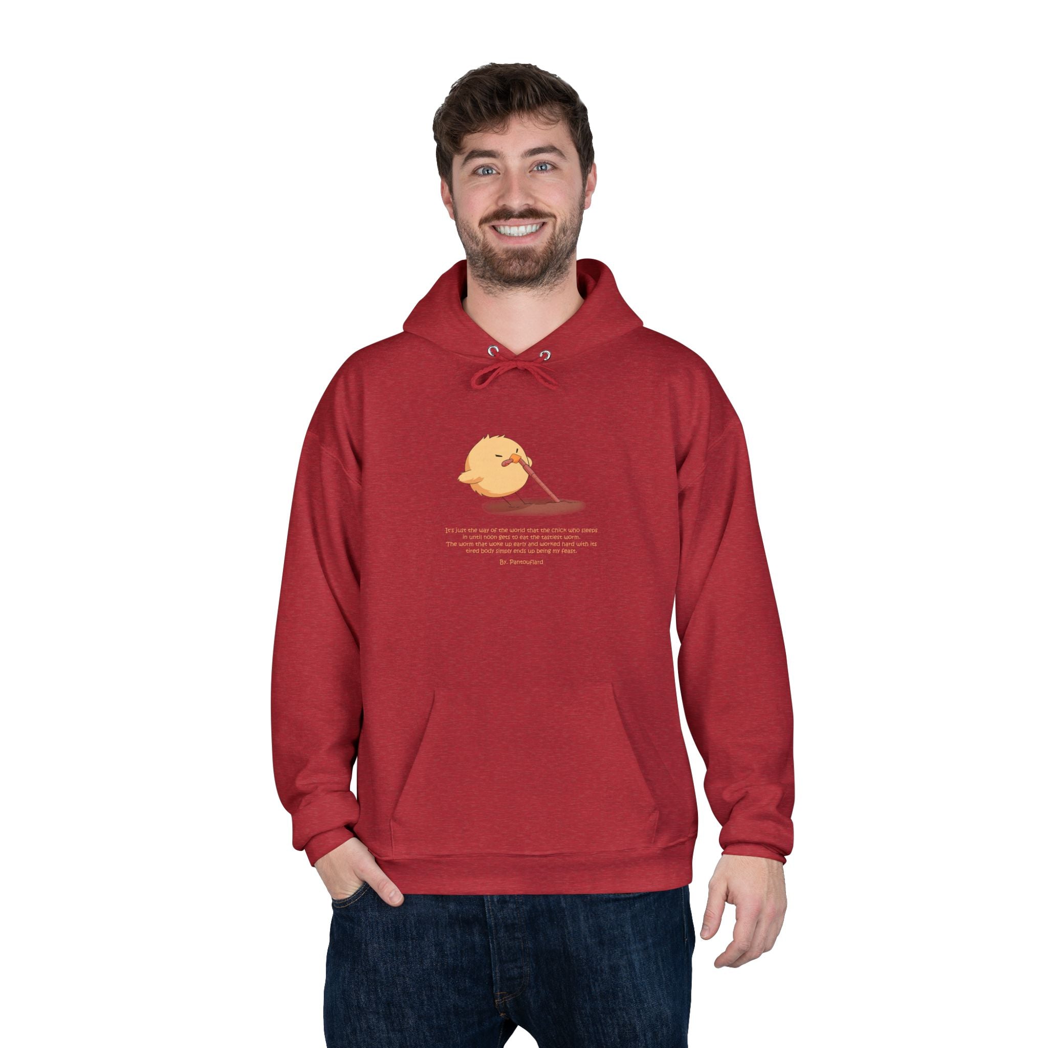 Unisex Light Blue Pantouflard Chick Cotton Blend Pullover Hoodie