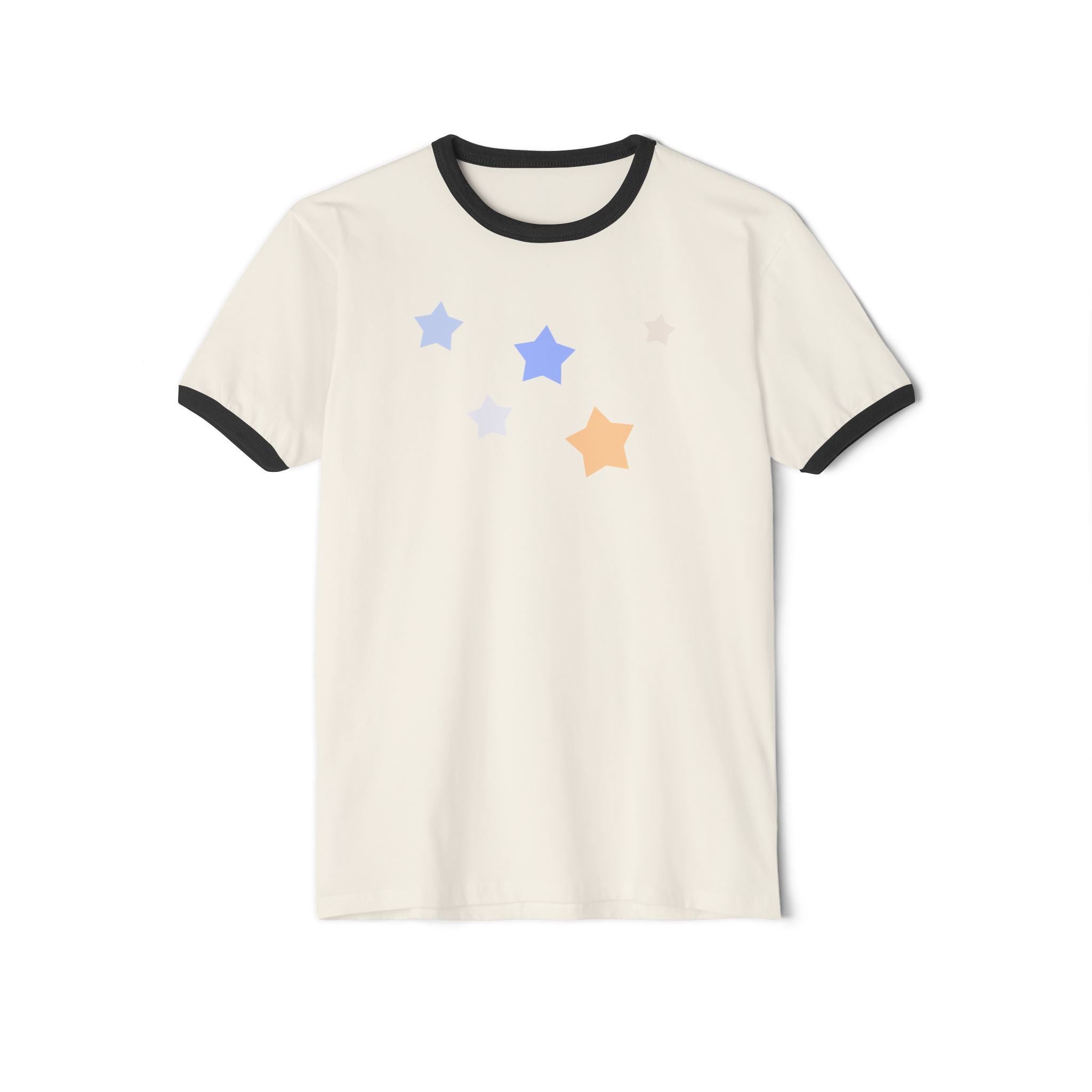 Cassiopeia Constellation Graphic Ringer T-Shirt - W-Shape Astronomy Cotton Tee