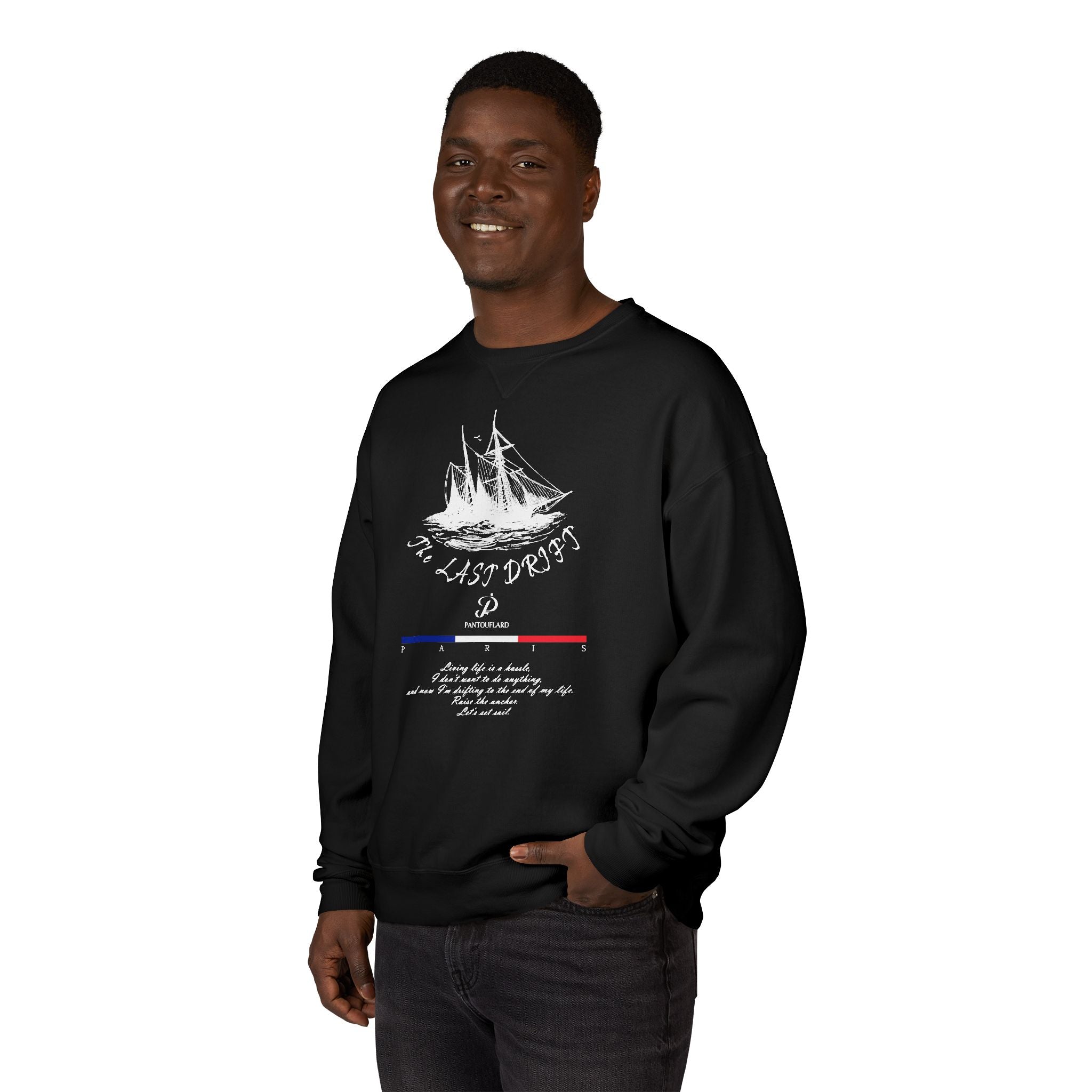 Old Money Nautical Heritage Crewneck - The Last Drift II (Paris Aesthetic Garment-Dyed Sweatshirt)